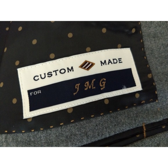 Joseph Abboud Bemberg Zignone Suit Mens 52R Gray 2 Button Custom 100% Wool 47x29 - Picture 12 of 16